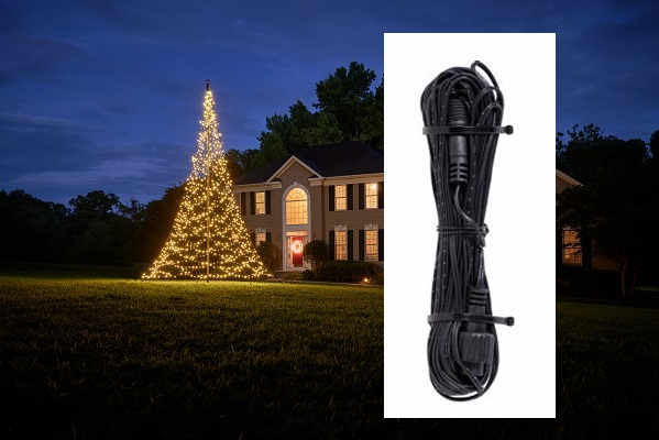 Vlaggenmastkerstboom - accessoires verlengkabel - 10 m - 